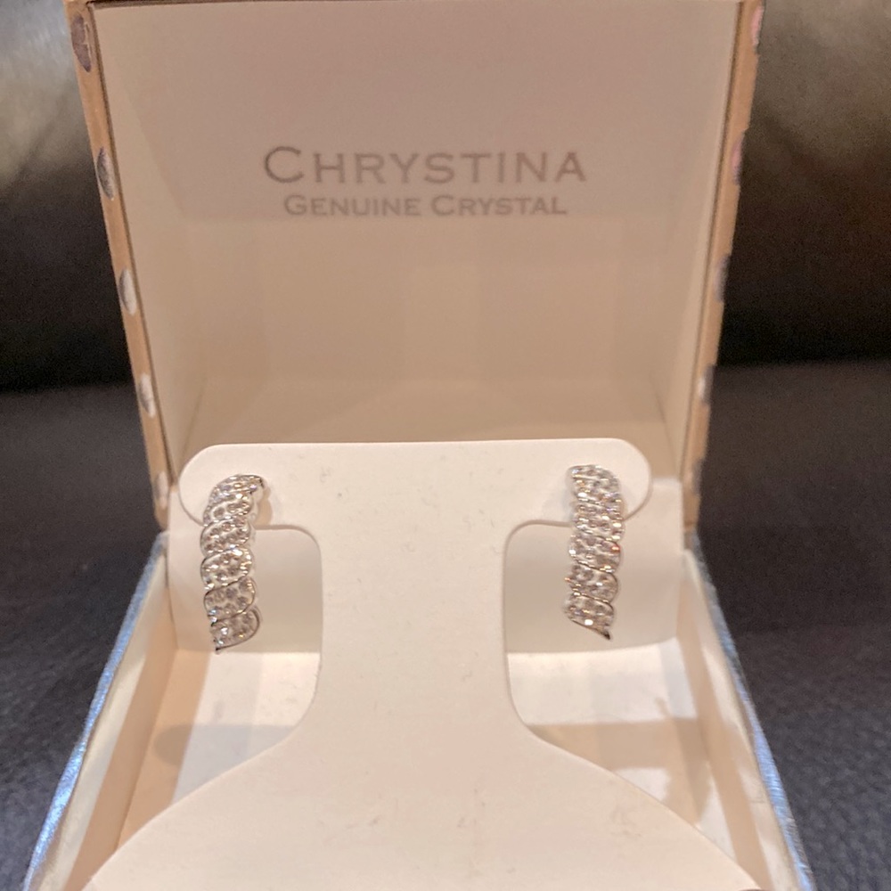 Chrystina crystal earrings never worn
